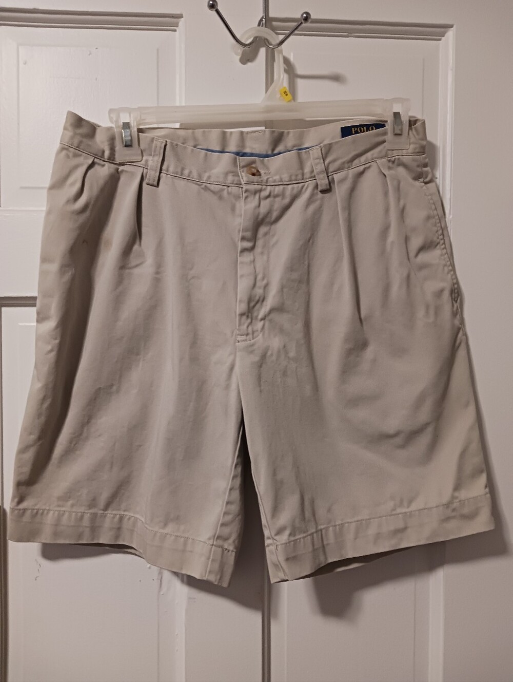 POLO Ralph Lauren Men's Classic Fit Pleated 9" Shorts Khaki Beige Tan Sz 33